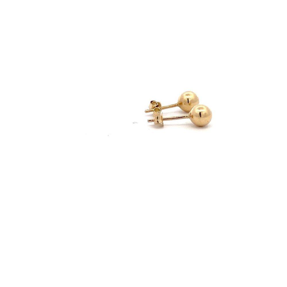 18K Gold Stud Earrings Ball - Picture 8 of 11